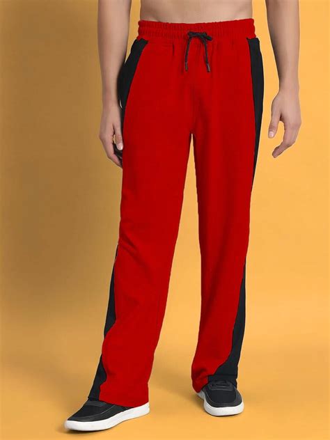REVIVE SIDE CONTRAST JOGGERS RED BLACK | Buy Online at Wearduds India