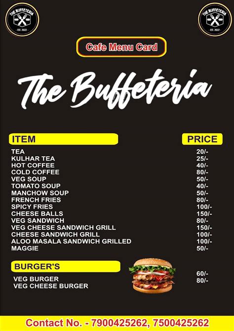 Menu at The Buffeteria (Buffet & Cafe), Muzaffarnagar