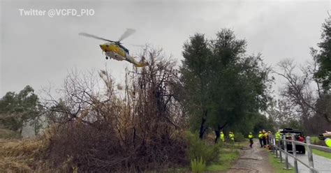 Flash flooding traps Ventura resident in river overnight | FOX 11 Los ...