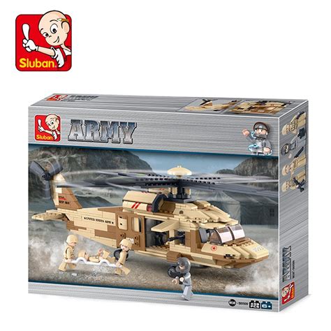 Sluban Black Hawk Helicopter Educational Building Block Toys 439 Pieces ...