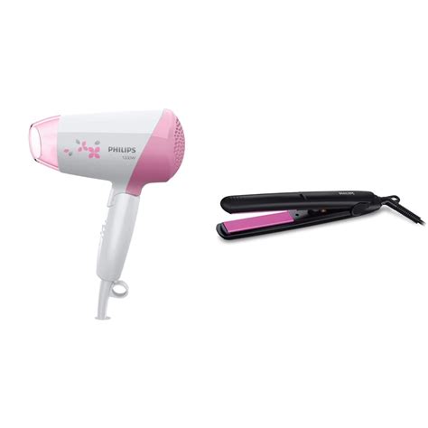 Philips Dryer (HP8120/00) & Straightener (HP8302) Combo, 1200 Watts ...