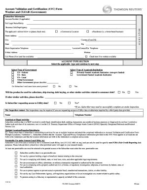Account Validation And Certification (AVC) Form - Fill and Sign ...