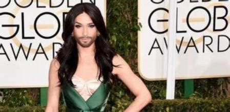 Conchita Wurst en la 72 edición de los Globos de Oro