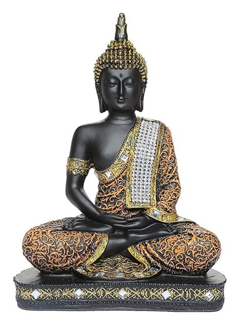 Buy Global Grabbers Polyresin Sitting Buddha Idol Statue Showpiece for ...