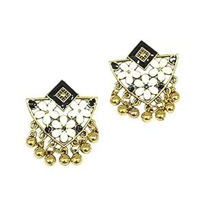 Buy Digital Ethnic Gold Plated Oxidised Metal Alloy Stud Earrings ...