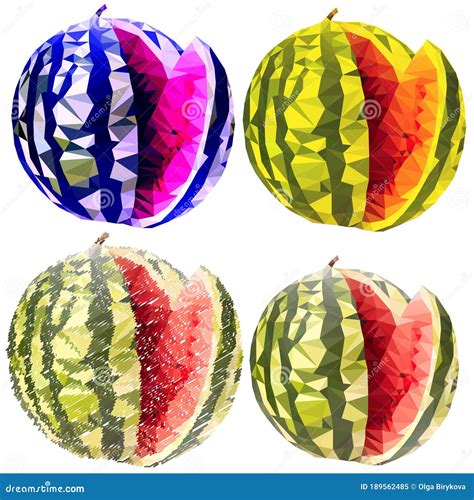 Watermelon three colors stock illustration. Illustration of natural ...