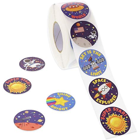 Buy 1000 Pcs Outer Space Stickers Roll for Kids, Classroom Teachers ...