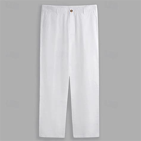 Men's Linen Pants Trousers Dress Pants Summer Pants Beach Pants Front ...