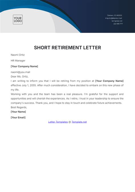 Retirement Letter Template Word How To Write A Great Retirement Letter
