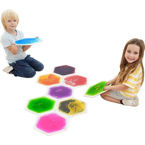 Sensory Floor Hexagon Liquid Tiles - Set Of 9 | Tactile Sensory Toy ...