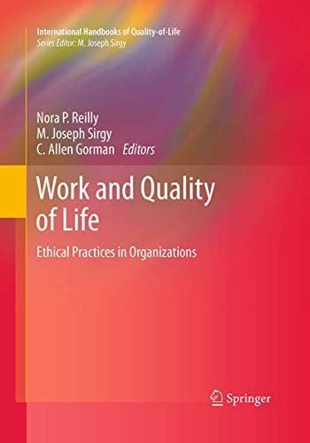 Buy Work and Quality of Life: Ethical Practices in Organizations ...