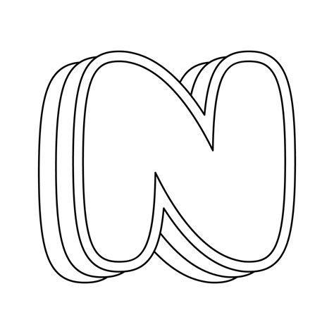 Coloring page with Letter N for kids 12748206 Vector Art at Vecteezy