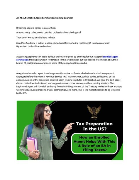 Enrolled Agent Certification