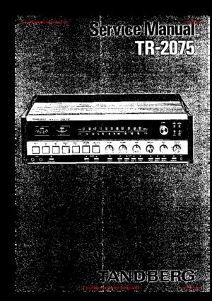 Tandberg TR-2075 Service Manual PDF Free Download