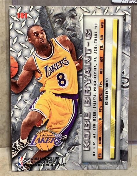 Sold Price: 1996-1997 KOBE BRYANT FLEER METAL ROOKIE CARD (TB ...
