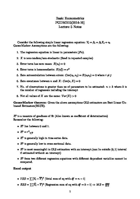 Econometrics Lecture Notes PDF 的图像结果
