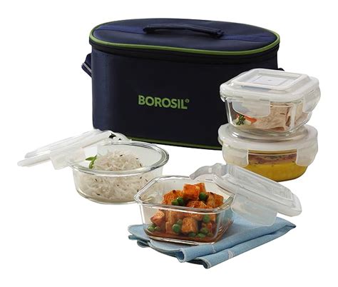 Buy Borosil Microwavable Borosilicate Glass Klip N Store Tiffin Box ...
