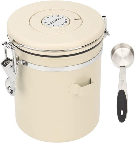 Coffee Canister, 304 Stainless Steel Food Storage Container, Airtight ...