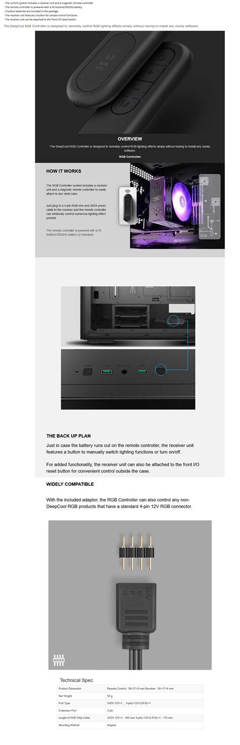 Deepcool RGB Remote Controller Guide 的图像结果
