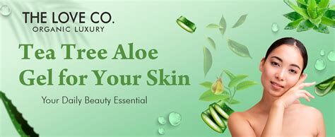 THE LOVE CO Aloe Vera & Tea Tree Oil Gel - 250ml | Natural Acne Relief ...