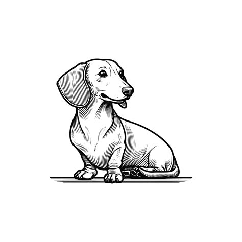 Line Art Dachshund Dog continuous line drawing vector illustration ...