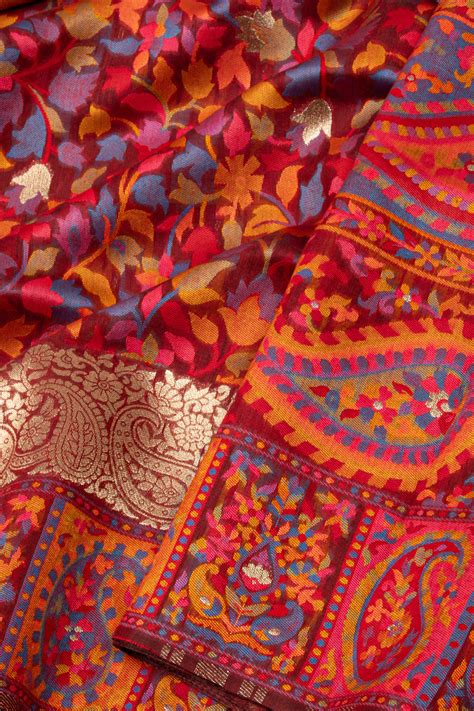 Red Handloom Kashmir Kani Silk Saree 10075400