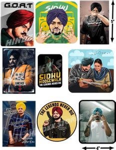 SIDHU MOOSEWALA STICKER POSTERS PACK OF 9 THE LEGENDS NEVER DIE SIDHU ...