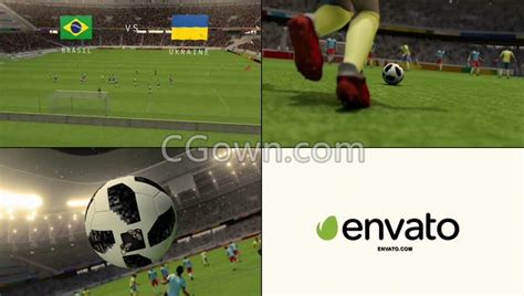 足球体育欧洲杯国际足联比赛简介运动直播节目宣传片头-AE模板下载 | CG资源网