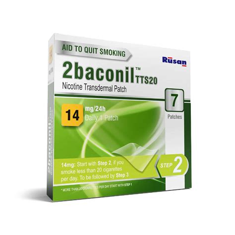 Buy 2BACONIL - 14MG STEP 2 NICOTINE PATCH WRAP OF 7 'S | HELPS QUIT ...