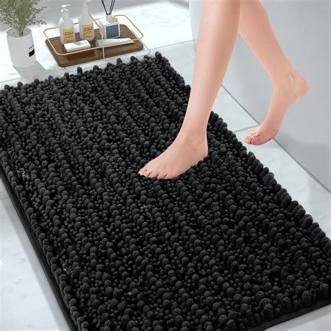 Nefoso Chenille Bathroom Rugs, 17"x24"Non Slip Bathroom Rugs Ultra ...