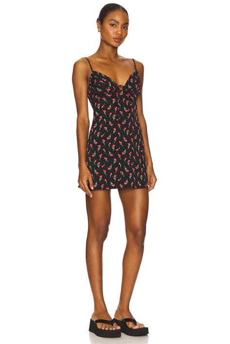 MORE TO COME Poppie Mini Dress in Black Floral | REVOLVE