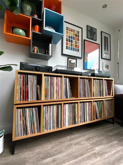 American Oak Vinyl Record LP Storage Unit | Lagom Studio