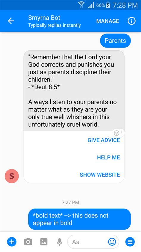 Can't type/view bold text in Android Facebook Messenger App - Stack ...