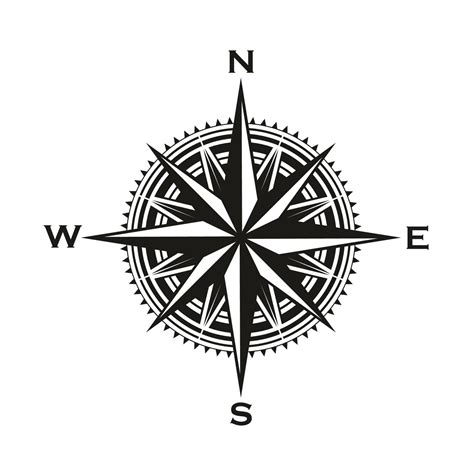 Vintage navigation compass sign, vector 16138833 Vector Art at Vecteezy