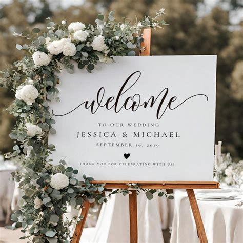 Elegant calligraphy Welcome Wedding Sign | Zazzle | Wedding entrance ...