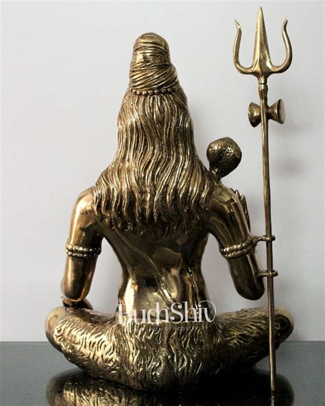 Buy Lord Shiva Brass Idol 20 inches polished brass - Budhshiv.com