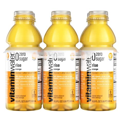 Glacéau Vitaminwater Zero Sugar Orange Rise Nutrient Enhanced Water ...