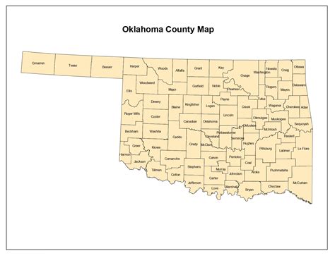 Oklahoma Map With Counties - World Map Wizard