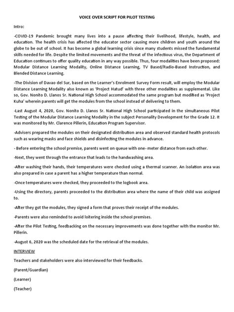 Voice Over Test Script 的图像结果