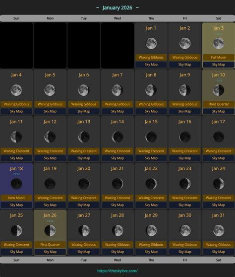 January 2026 Calendar With Phases Of The Moon - Digital Calendar 2026