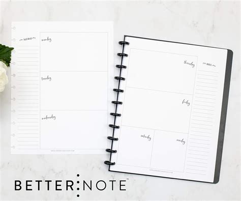 Buy BetterNote Horizontal Undated Calendar Refill for Disc Notebooks ...