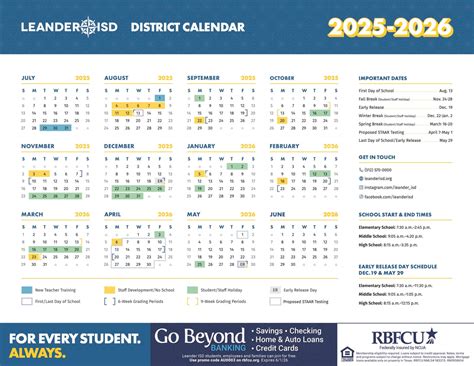 Leander ISD 2025-2026 calendar - Four Points News