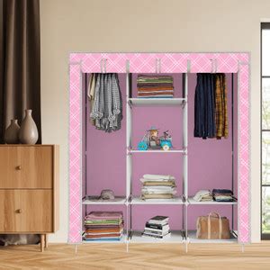 MEZIRE 8 Shelf Foldable Collapsible Wardrobe Storage Organizer Almirah ...