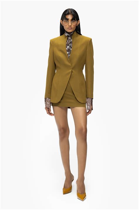 Olive Carved Mini Suit – Qua