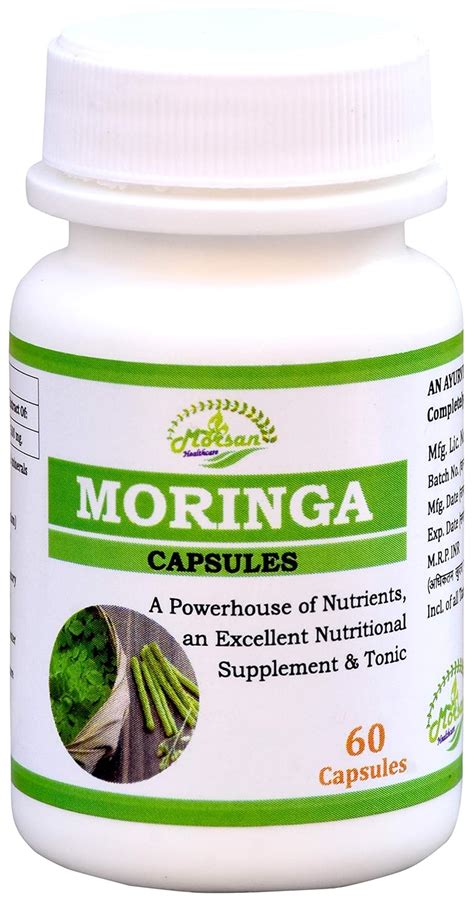 Buy Morsan's Moringa (Moringa oleifera) Capsules, Pack of 60 x 500 mg ...