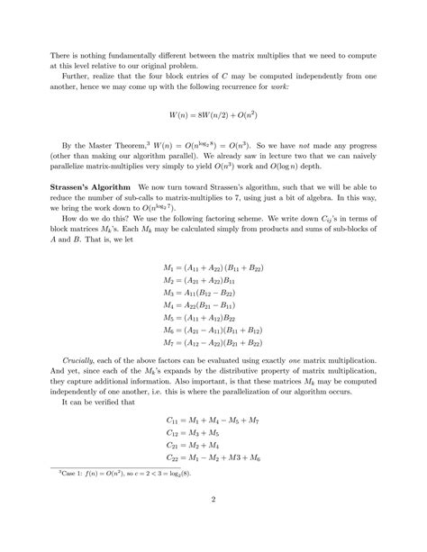 Image result for Strassen's Matrix Multiplication Algorithm