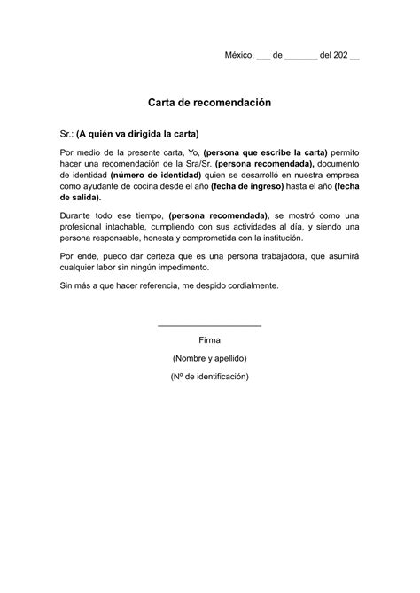 ᐅ Carta de recomendación laboral para cocinero (Ejemplos) ️