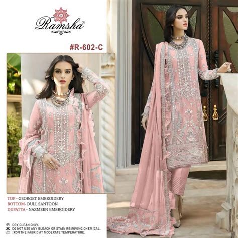 Ramsha R 602 Nx Georgette Embroidered Pakistani Salwar Suits