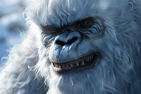 Huge fantasy yeti character in beautiful outdoor nature background ...