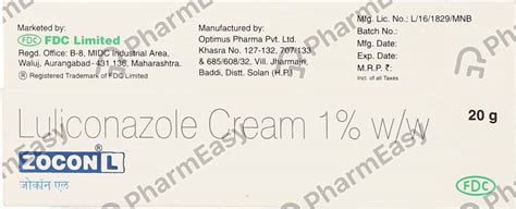 Zocon L 1 %W/W Cream (20): Uses, Side Effects, Price & Dosage | PharmEasy